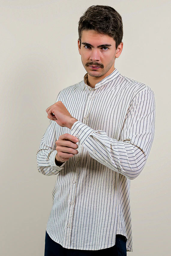 Camisa Gola Padre Listras Flamê
