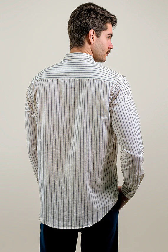Camisa Gola Padre Listras Flamê