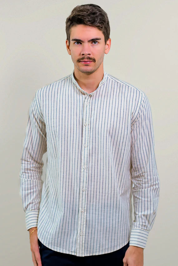 Camisa Gola Padre Listras Flamê