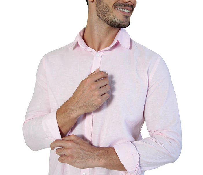 Camisa Linho Manga Longa Slim Fit