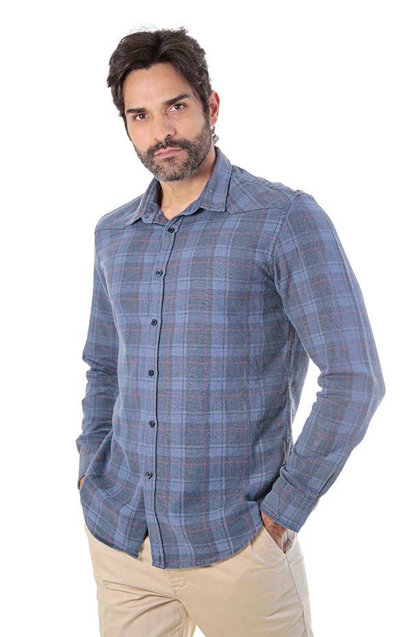 Camisa Longa Flanelada Slim  Xadrez
