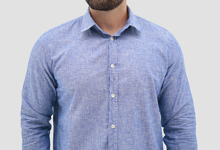 Camisa Linho Manga Longa Slim Fit