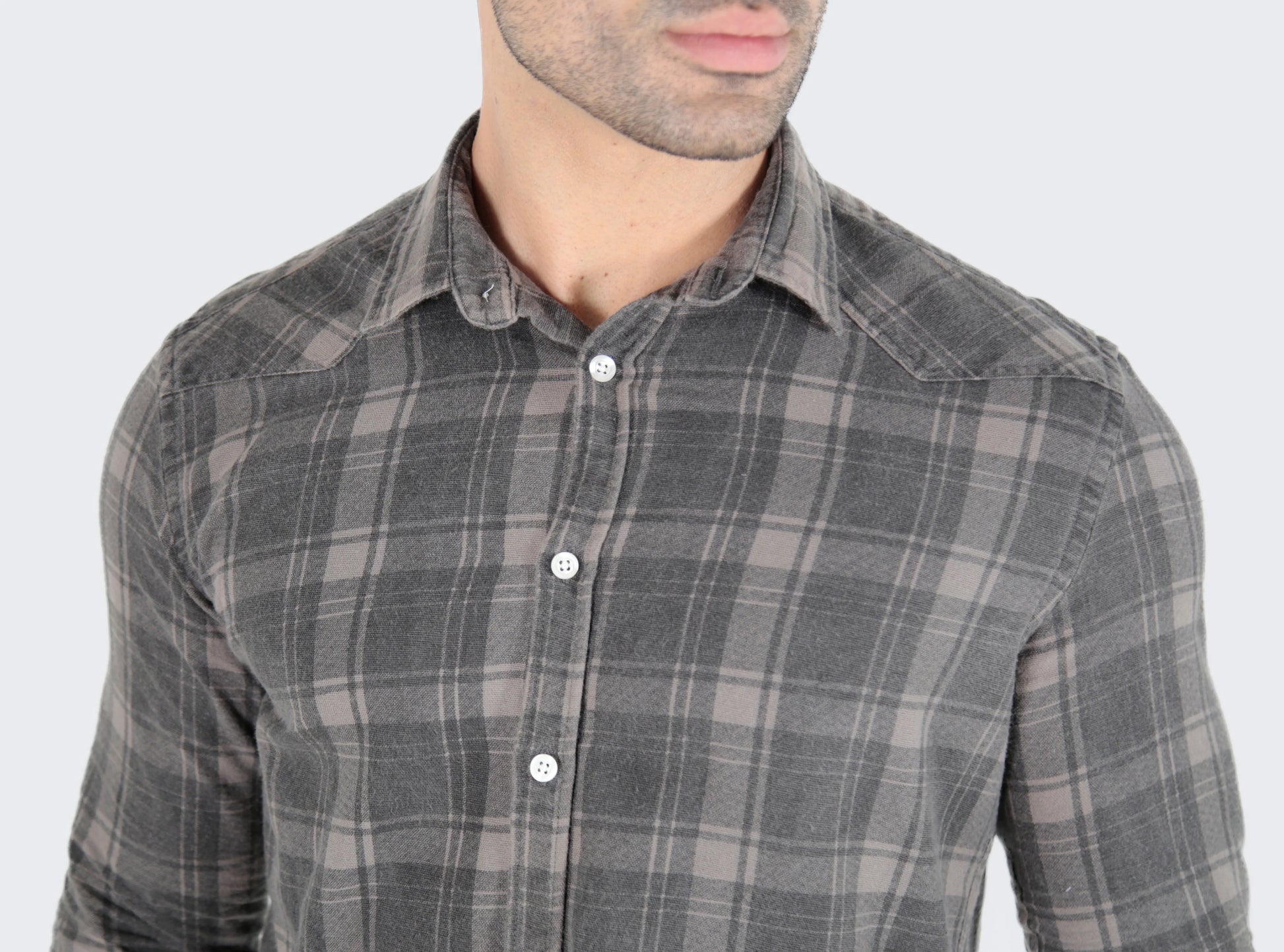 Camisa Longa Flanelada Slim  Xadrez