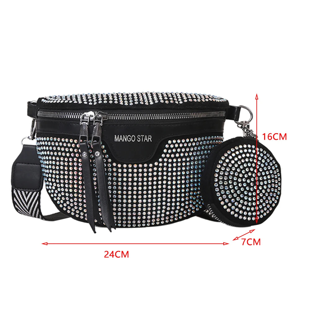 Pochete de Strass Glamour- Carnaval 2024, CrossBody