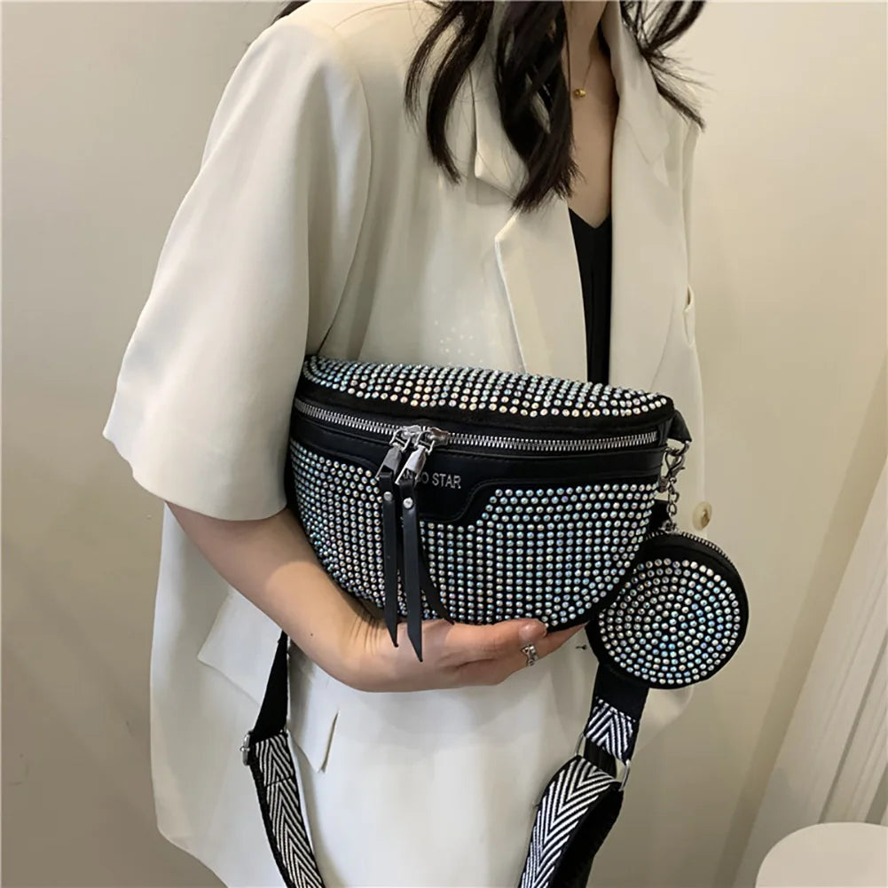 Pochete de Strass Glamour- Carnaval 2024, CrossBody