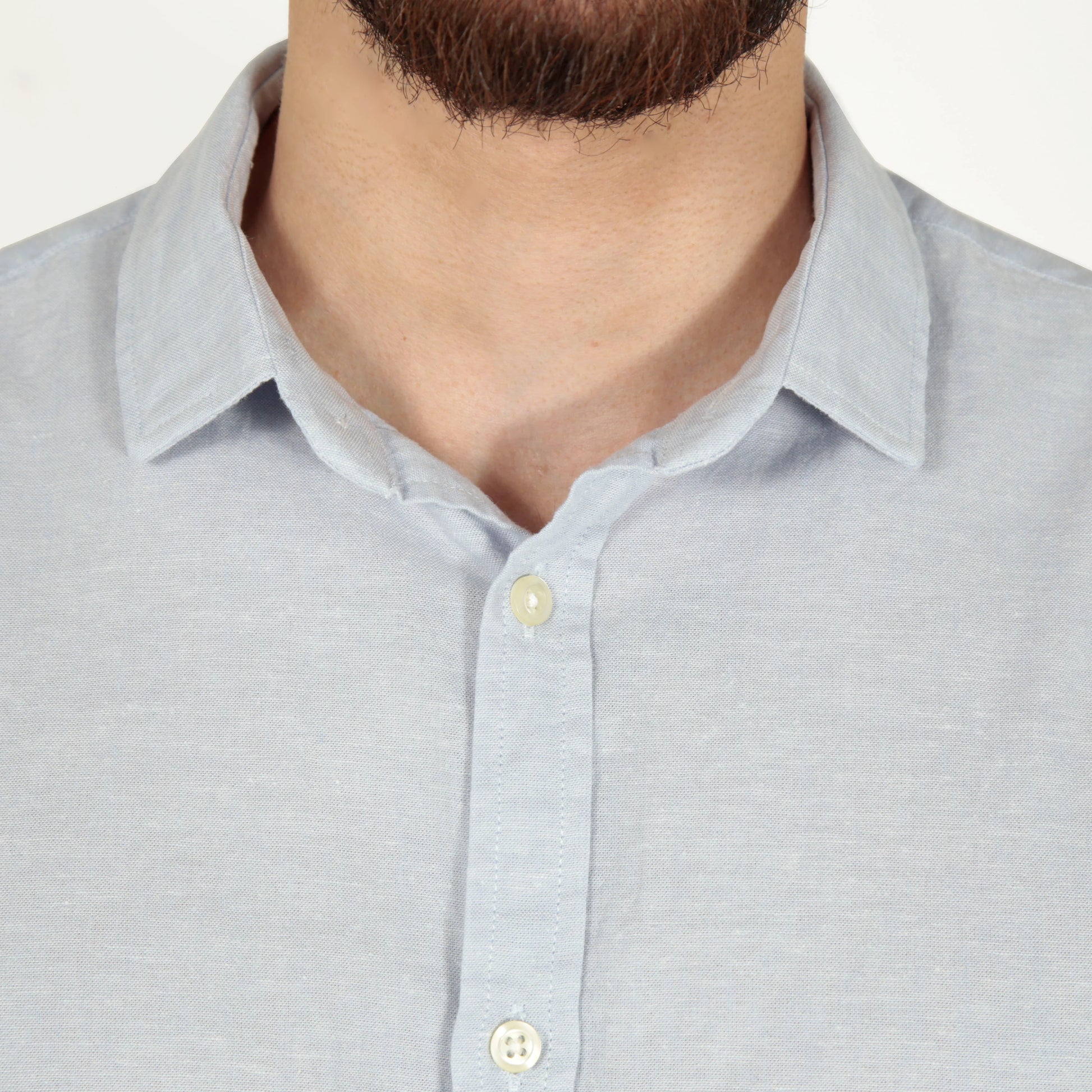 Camisa Linho Manga Longa Slim Fit